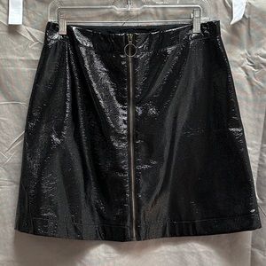 WHO WHAT WEAR | Leather Zipper Mini Skirt